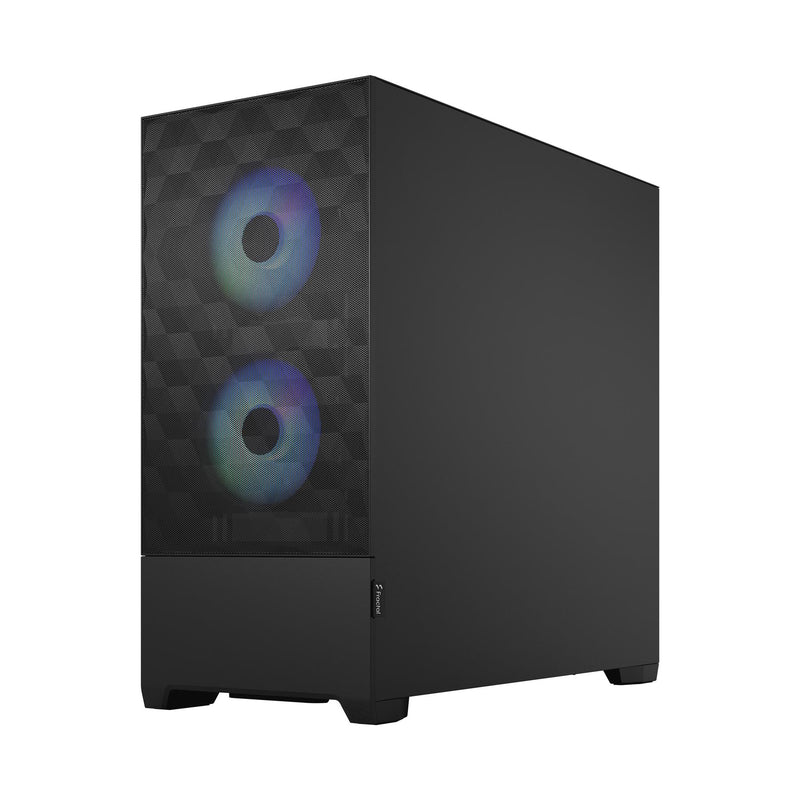 Fractal Design Pop Air RGB (Black TG) Gaming Case w/ Clear Glass Window, ATX, Hexagonal Mesh Front, 3 RGB Fans & ARGB Controller