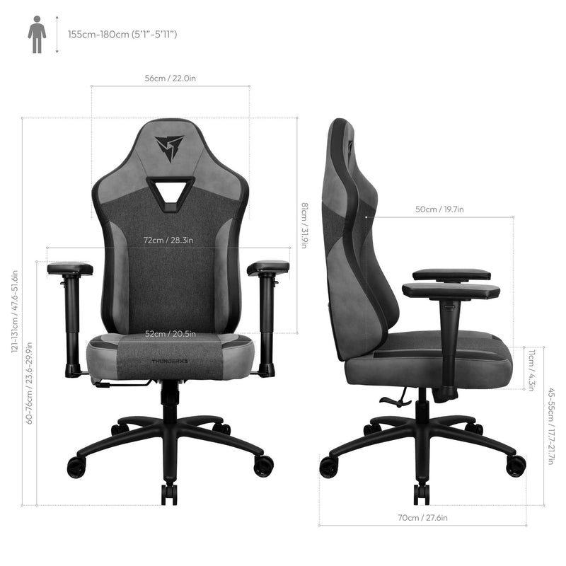 Thunder X3 EAZE-Loft Black Gaming Chair