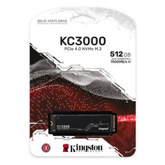 Kingston KC3000 (SKC3000S/512G) 512GB NVME M.2 PCIe Gen4 x4 NVMe SSD, Read 7000MB/s, Write 3900MB/s, 5 Year Warranty