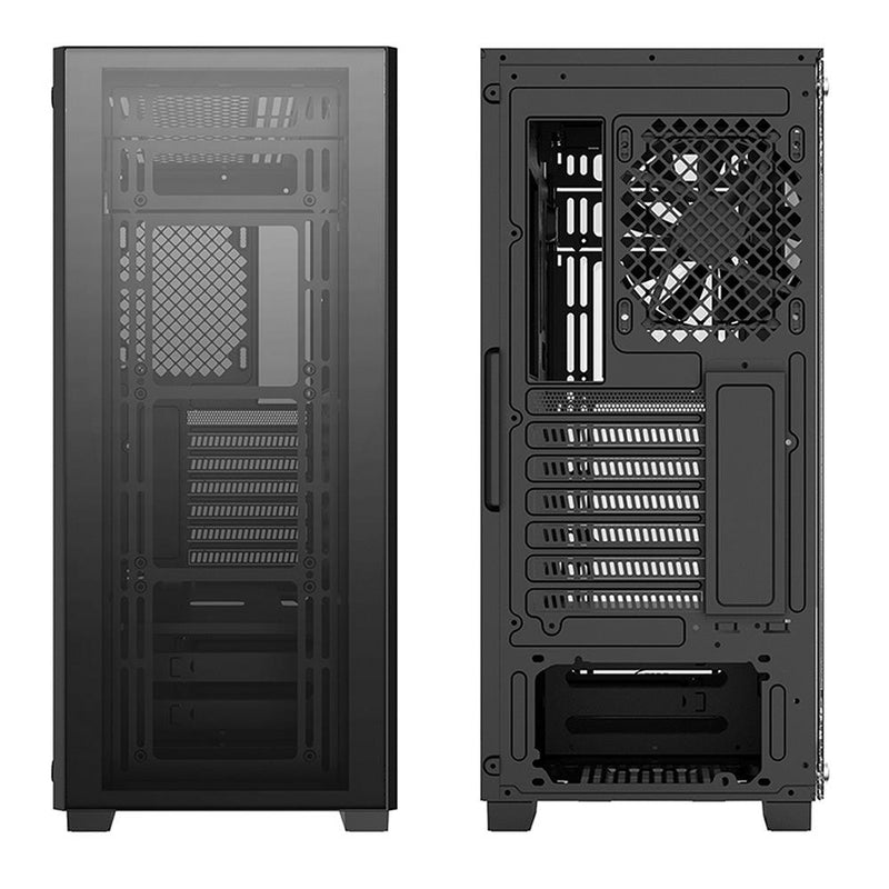 DeepCool MATREXX 50 ADD-RGB 4F Case, Gaming, Black, Mid Tower, 1 x USB 3.0 / 2 x USB 2.0, Tempered Glass Side & Front Window Panels, Addressable RGB LED Fans, E-ATX, ATX, Micro ATX, Mini-ITX