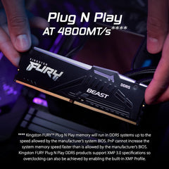 Kingston FURY Beast 32GB RGB (2x16GB) DDR5, 5600MHz System Memory - Black