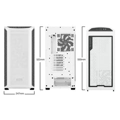 be quiet! Shadow Base 800 DX, ARGB, White, Mid Tower w/ Tempered Glass Window, 3x 140mm Fans, USB 3.2 Gen2,E-ATX/ATX/mATX/mITX