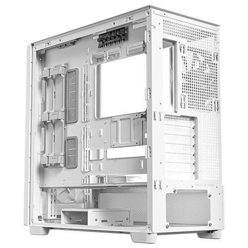 Antec FLUX Mid Tower PC Case - White/Wood