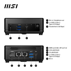 MSI Cubi 5 MSI Cubi 5 12M Intel Core i7-1255U - Mini PC (Barebone)