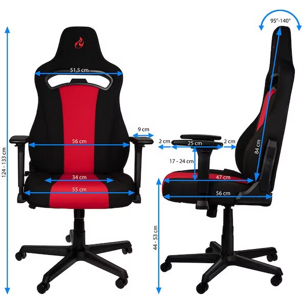 Nitro Concepts E250 Gaming Chair - Black/Red