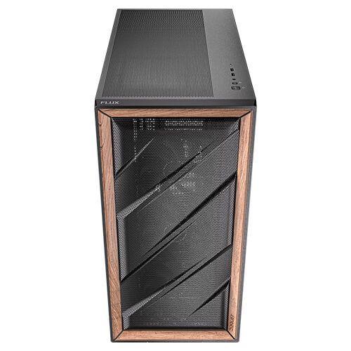 Antec FLUX Mid Tower PC Case - Black/Wood