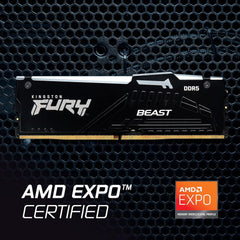 Kingston FURY Beast 32GB RGB (2x16GB) DDR5, 5600MHz System Memory - Black