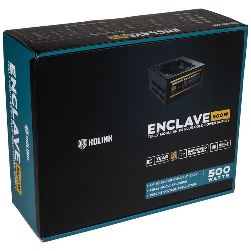 Kolink Enclave 500W 80 Plus Gold Modular Power Supply