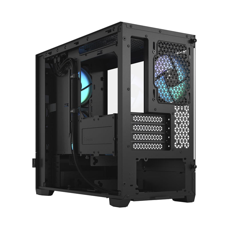 Fractal Design Pop Mini Air RGB (Black TG) Gaming Case w/ Clear Glass Window, Micro ATX, Hexagonal Mesh Front, 3 RGB Fans & ARGB Controller