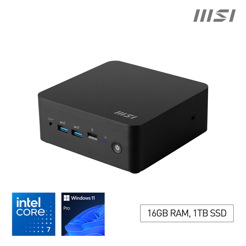 MSI Cubi NUC 1M Intel Core 7 150U, 16GB RAM, 1TB SSD, Windows 11 Pro - Mini PC