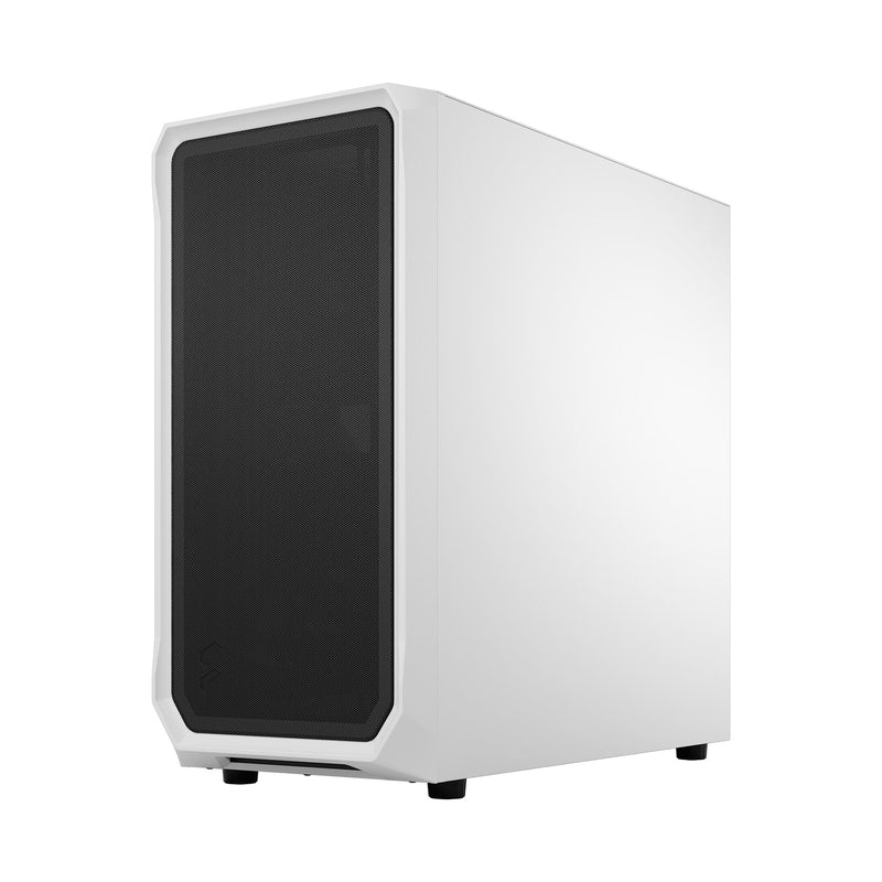 Fractal Design Focus 2 (White TG) Gaming Case w/ Clear Glass Window, ATX, 2 Fans, Mesh Front, Innovative Shroud System