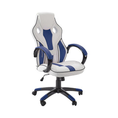 X Rocker | Maverick Height Adjustable Office Gaming Chair with Natural Lumbar support - White/Blue