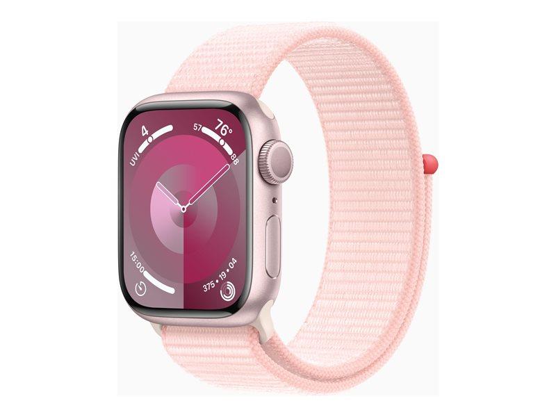 Apple Watch Series 9 (GPS) - 41 mm - Soft Double-Layer Nylon - Light Pink - 64 GB