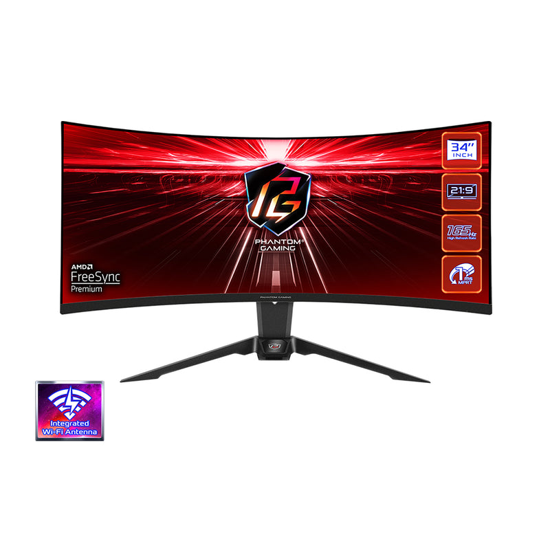 ASRock 34" Phantom Gaming WQHD Curved Gaming Monitor (PG34WQ15R2B)