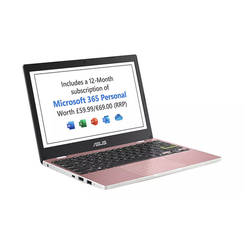 ASUS E210 11.6" HD 4GB RAM, 64GB eMMC Notebook Laptop - Pink (Grade A1 - Like New)