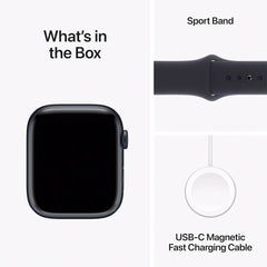 Apple Watch Series 9 GPS + Cellular, 45 mm, Band Size: S/M - Midnight (MRMC3QA/A)