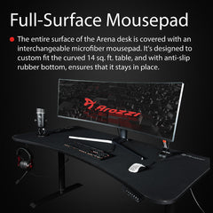 Arozzi Arena Moto Gaming Desk - Pure Black