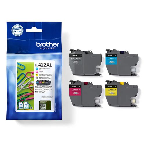 Brother High Capacity Black/Colour Ink Cartridge Value Pack 3k &1.5k pages - LC422XLVAL