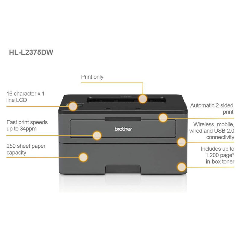 Brother HL-L2375DW A4 Mono Laser Printer