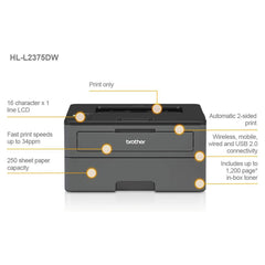 Brother HL-L2375DW A4 Mono Laser Printer