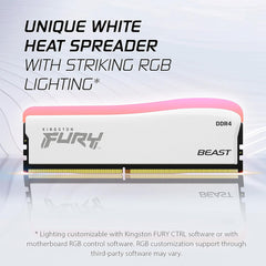 Kingston FURY Beast RGB, 32GB (2 x 16GB), DDR4, 3200MHz - White