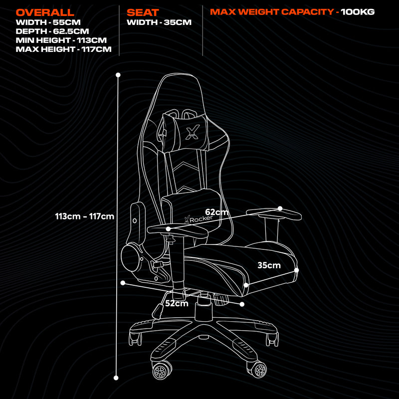 X Rocker | Agility Jr Esport Gaming Chair with Comfort Adjustability for Junior Gamers - CARBON BLACK