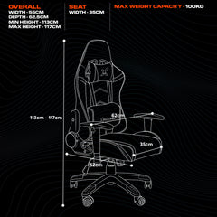 X Rocker | Agility Jr Esport Gaming Chair with Comfort Adjustability for Junior Gamers - CARBON BLACK