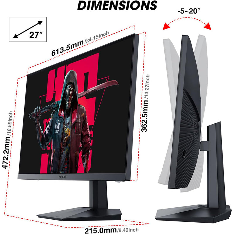 Koorui 27" FHD, 240hz Gaming Monitor (GN02)