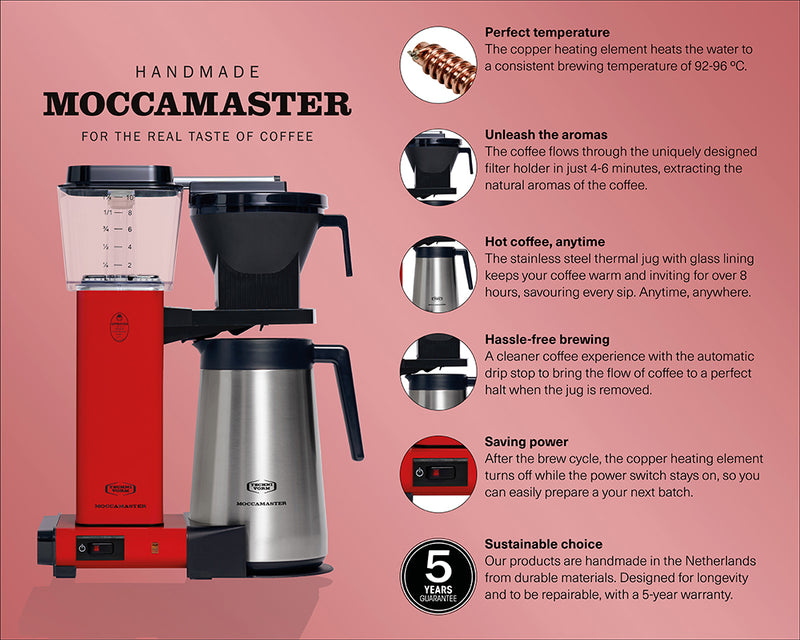 Moccamaster KBGT Select Coffee Machine - Red