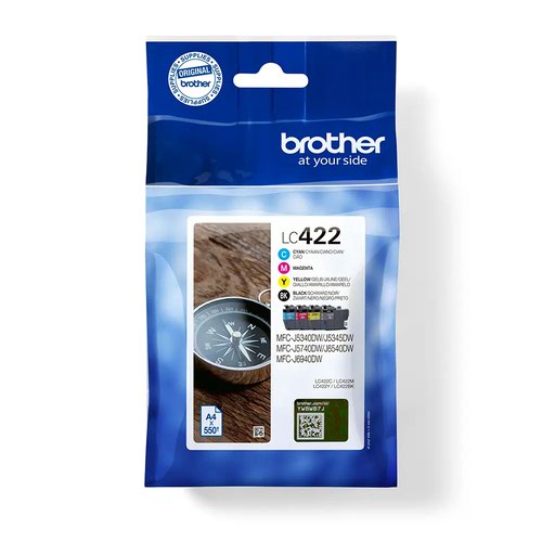 Brother Standard Capacity Black/Colour Ink Cartridge Value Pack 550 pages - LC422VAL