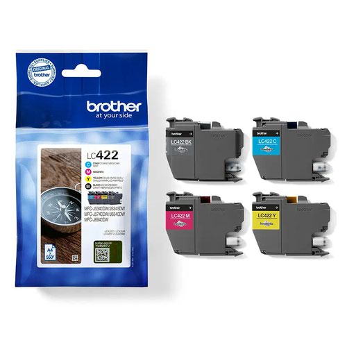 Brother Standard Capacity Black/Colour Ink Cartridge Value Pack 550 pages - LC422VAL