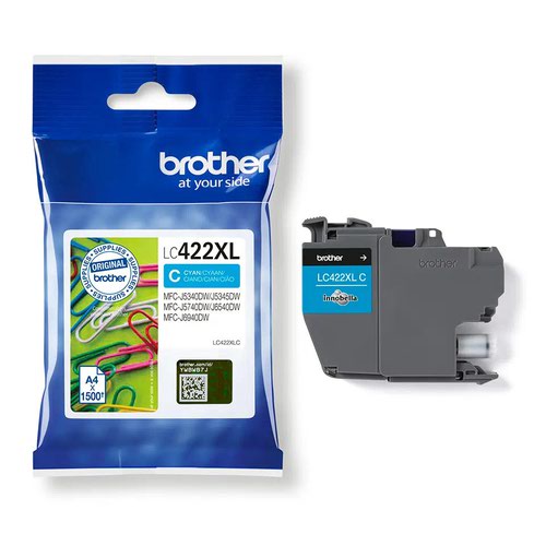 Brother High Capacity Cyan Ink Cartridge 1.5k pages - LC422XLC