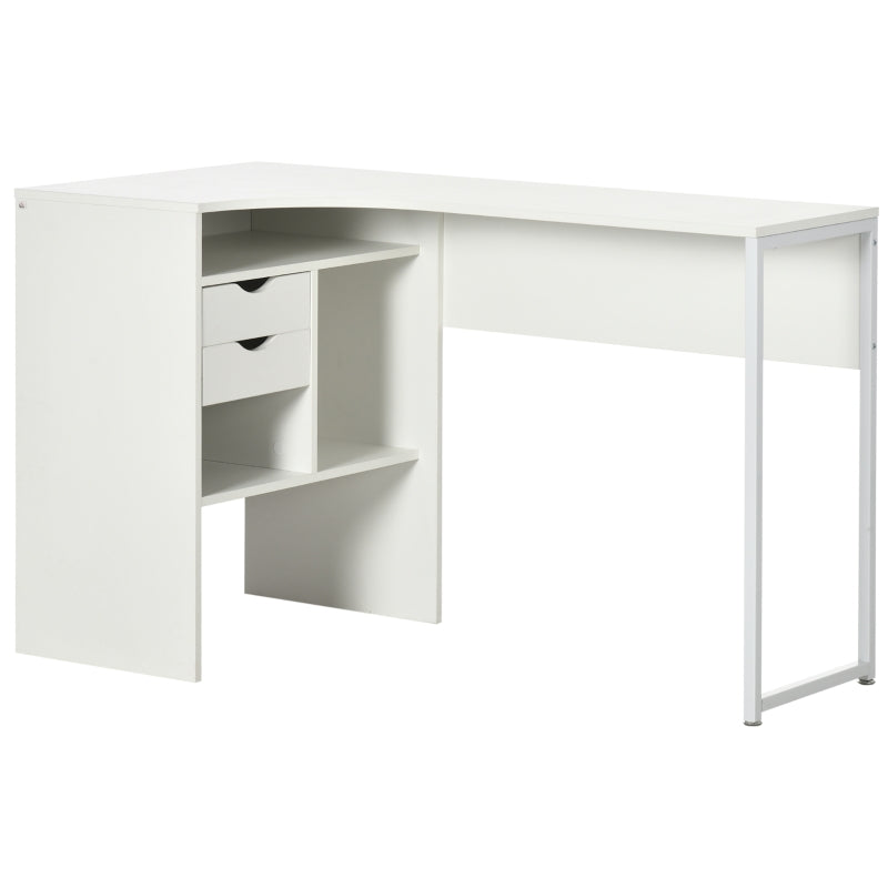 HOMCOM L-Shaped Computer Desk - White