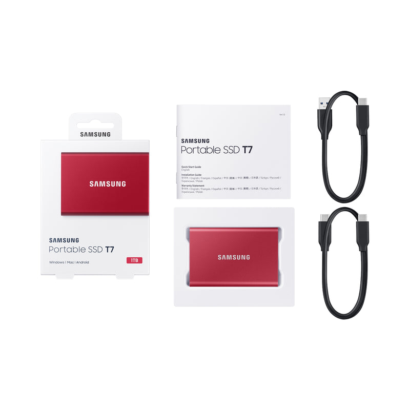 Samsung 1TB T7 USB3.2C Portable Red Ext SSD