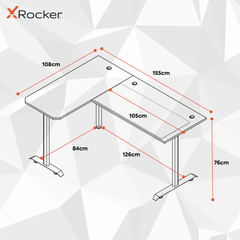 X Rocker | Panther XL Corner Gaming Desk With Smooth-Glide Mousepad - REVERSIBLE