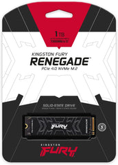 Kingston 1TB Fury Renegade M.2 NVMe SSD, M.2 2280, PCIe4, Aluminium Heatspreader - PS5 Compatible