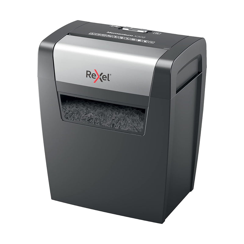 Rexel Momentum X308 (15L) P-3 Cross Cut Shredder - Black