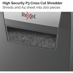 Rexel Momentum X308 (15L) P-3 Cross Cut Shredder - Black