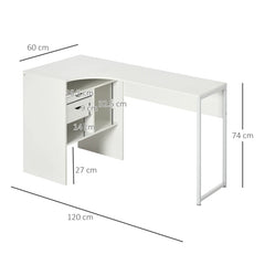 HOMCOM L-Shaped Computer Desk - White