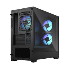 Fractal Design Pop Mini Air RGB (Black TG) Gaming Case w/ Clear Glass Window, Micro ATX, Hexagonal Mesh Front, 3 RGB Fans & ARGB Controller