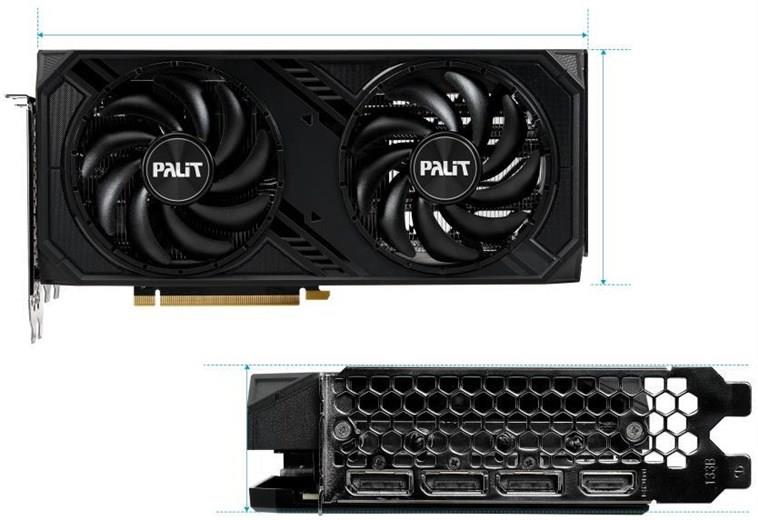 Palit RTX4070 DUAL, PCIe4, 12GB DDR6X, HDMI, 3 DP, 2475MHz Clock, RGB Lighting