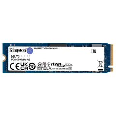 Kingston NV2 (SNV2S/1000G) 1TB NVMe M.2 Interface, PCIe Gen4 x4 2280 SSD, Read 3500 MB/s, Write 2100 MB/s, 3 Year Warranty