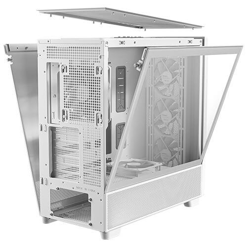 Antec FLUX Mid Tower PC Case - White/Wood