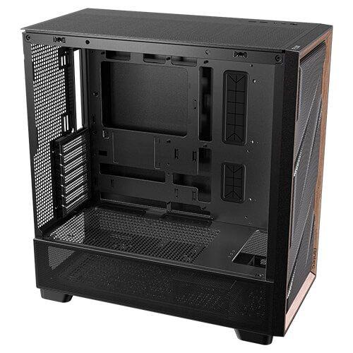 Antec FLUX Mid Tower PC Case - Black/Wood