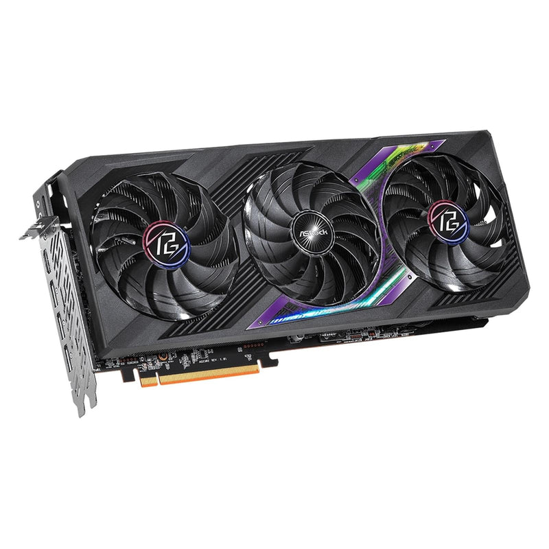 ASRock AMD Radeon RX7800 XTPhantom Gaming 16GBOC Graphics Card, GDDR6, 3x DisplayPort, 1x HDMI, Dual Axial Fan, Ultra-Fit Heatpipe, Metal Backplate, 0dB Silent Cooling