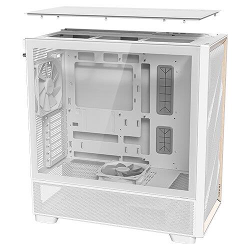 Antec FLUX Mid Tower PC Case - White/Wood