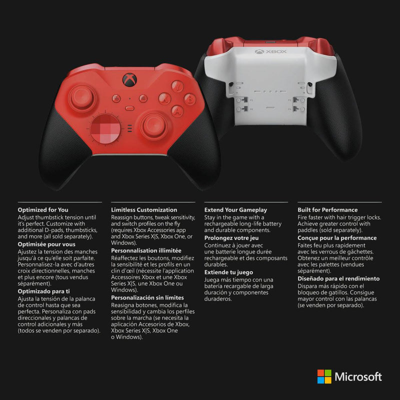 Xbox Elite Wireless Controller, Series 2 – Core (Red)