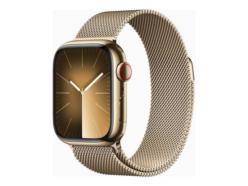 Apple Watch Series 9 (GPS + Cellular) - 41 mm - Gold Stainless Steel - Milanese Loop