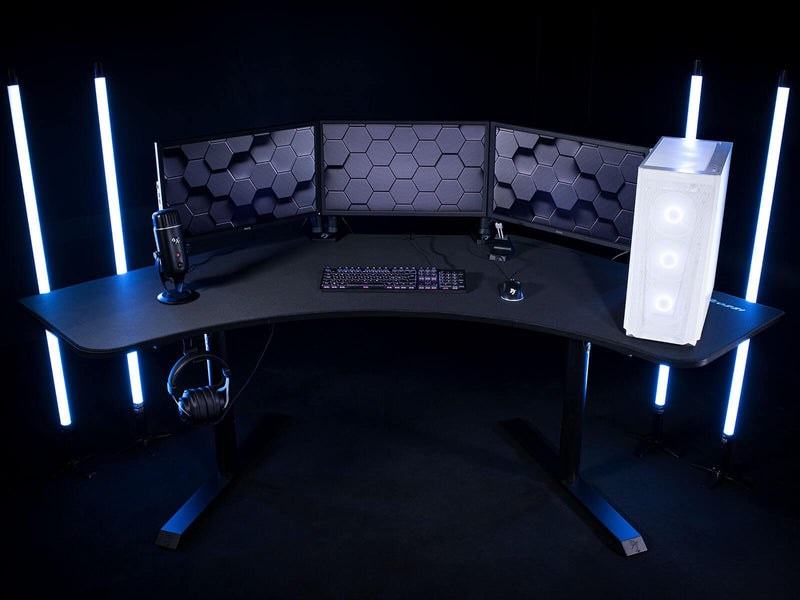 Arozzi Arena Angelo Gaming Desk – Pure Black