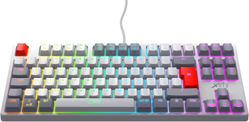 Xtrfy K4 RGB TKL Compact Mechanical Gaming Keyboard, Tenkeyless , Full N-key Rollover, 1000Hz, Adjustable RGB, Retro